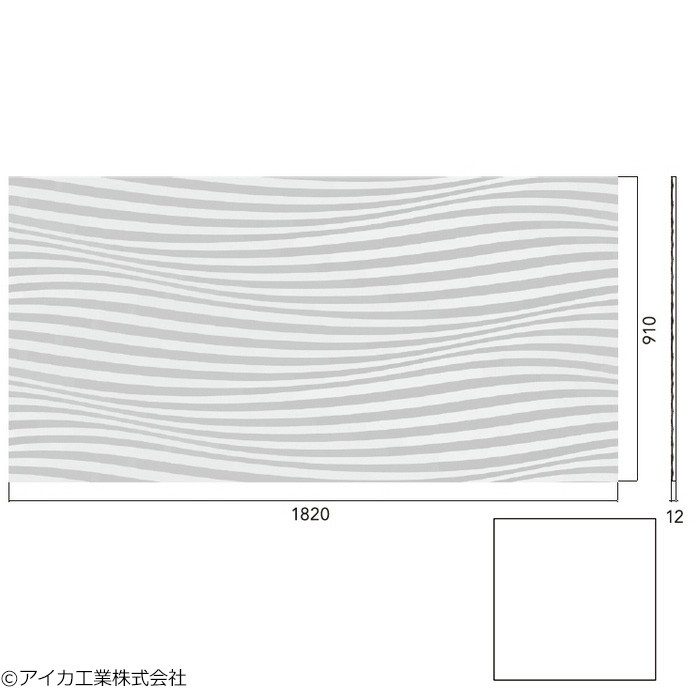QDE6000KR1 不燃リブパネル デコネル CALMSWEEP 910×1820mm 単色