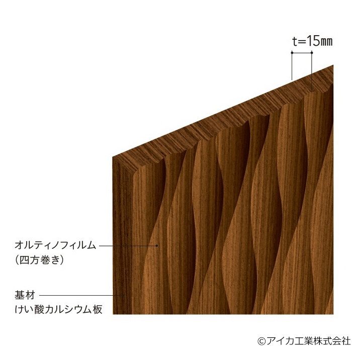 QA-2051S01 エンボス不燃化粧板 ウェッジプレス不燃 形状＝S01 15×500×1000mm スカルプチャー系 2枚入