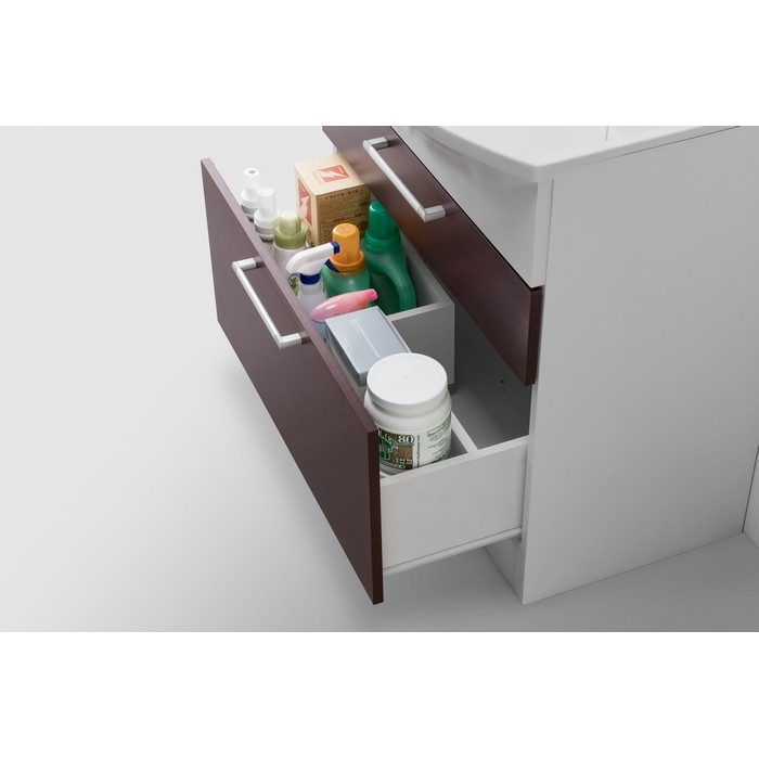 LKAL751AUNJ5SBLND1 洗面化粧台セット アルバ750 一面鏡LED 二段引出タイプ 750×530×850mm ダークブラウン 木目調