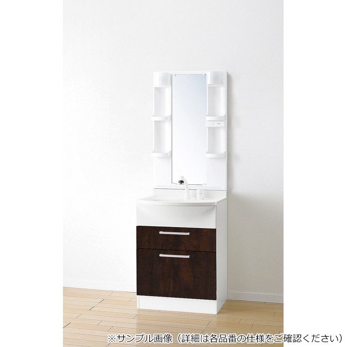 LKAL601AUNJ5SBND1 洗面化粧台セット アルバ600 一面鏡白熱球 二段引出タイプ 600×530×850mm ダークブラウン 木目調