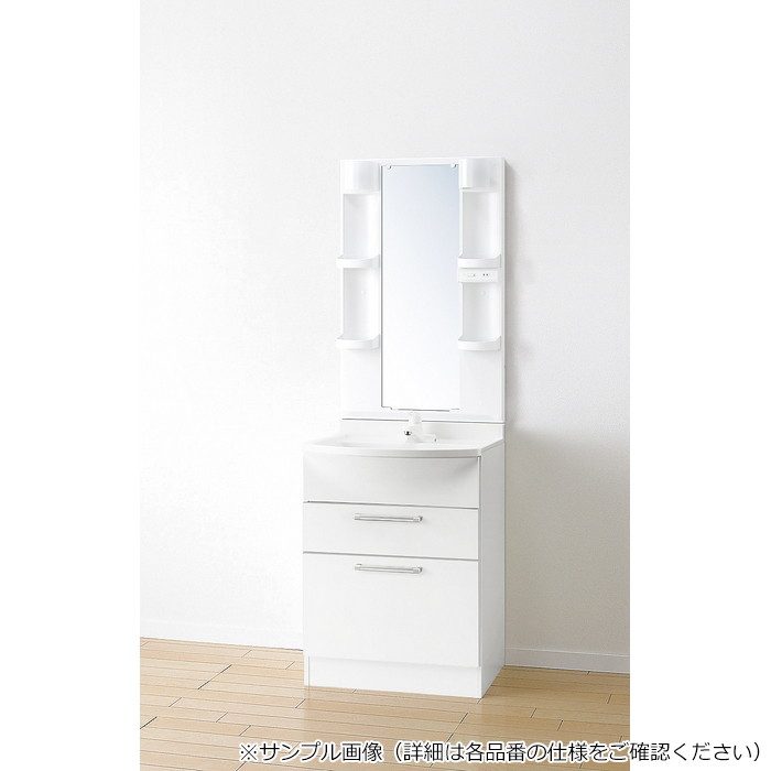LKAL601AFNJ5SBNW1 洗面化粧台セット アルバ600 一面鏡白熱球 二段引出タイプ シングルレバー混合栓 600×530×850mm ホワイト 無地
