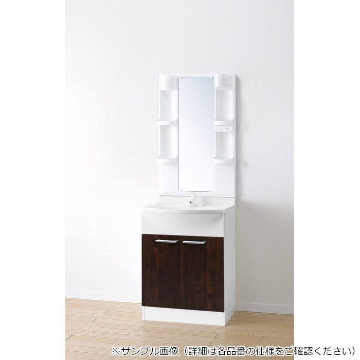 LKAL601TFNJ5SBND1 洗面化粧台セット アルバ600 一面鏡白熱球 二枚扉タイプ シングルレバー混合栓 600×530×850mm ダークブラウン 木目調