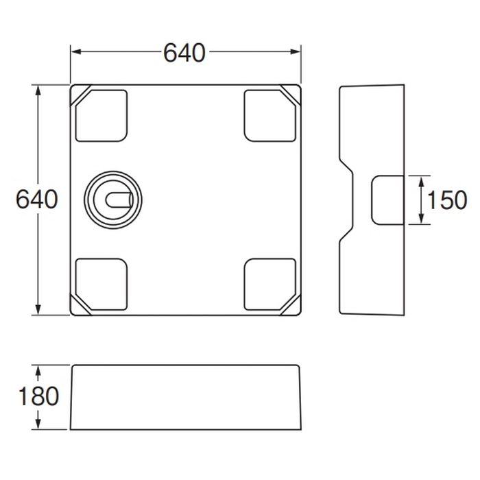 洗濯機パンSANEI H546-640 H546-W-640 洗濯機パン（床上配管用） 740×640×180mm ホワイト SANEI
