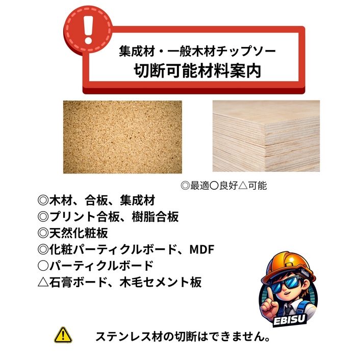 EFW125 エビスチップソー 集成材・一般木材用 1.2×125×125×125mm 2枚入