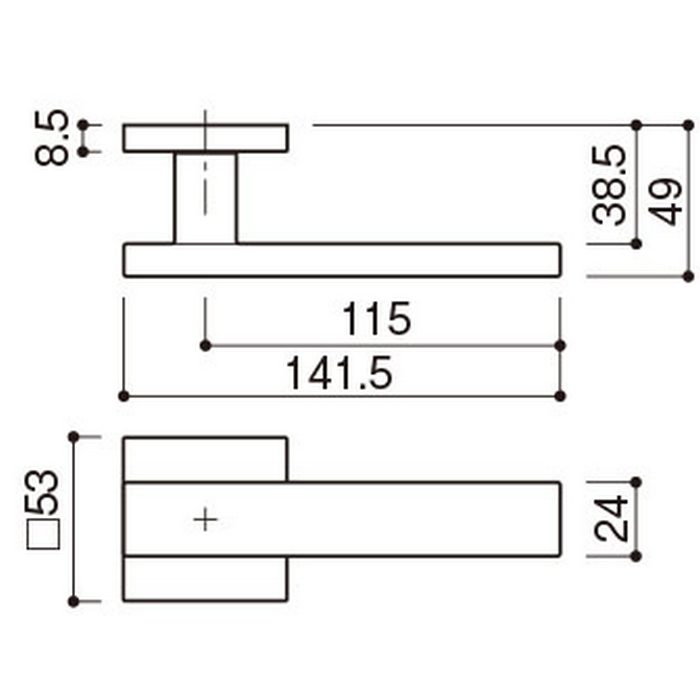 3-A1T-N-LJ-2 レバーハンドル A1 角座 表示錠 サテンニッケル
