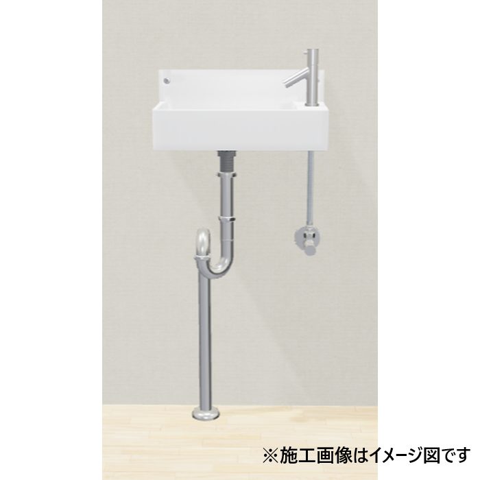 493-155 手洗器セット 壁掛 立水栓 壁給水 床排水（716-911-CH+798-22×300+787-051-CH+622-651+433-330-25+280-502-W）