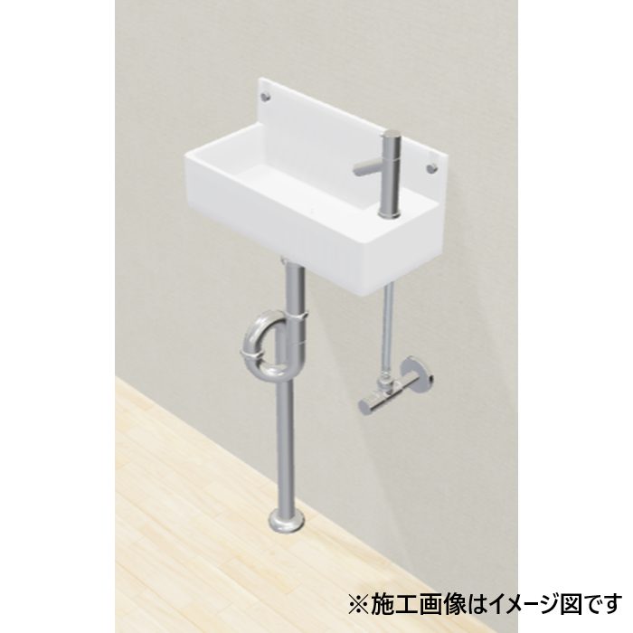 493-155 手洗器セット 壁掛 立水栓 壁給水 床排水（716-911-CH+798-22×300+787-051-CH+622-651+433-330-25+280-502-W）