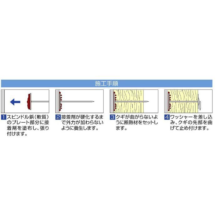 スピンドル鋲 真鍮軟質55 55mm 1000本/小箱 タイルメント【アウン