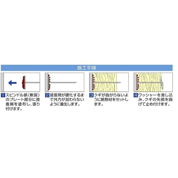 スピンドル鋲 アルミ軟質50 50mm 1000本/小箱 タイルメント【アウン