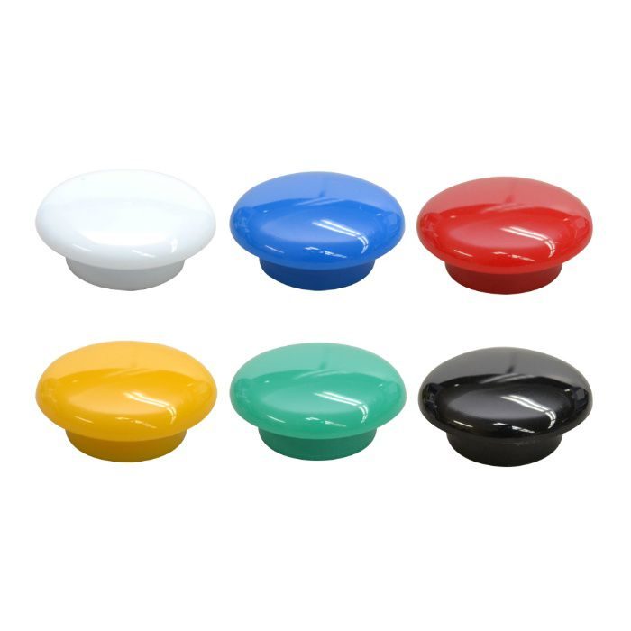 カラーボタン Φ20 MFCB-20-6P-C 白・青・赤・黄・緑・黒 10セット（6個入）／ケース