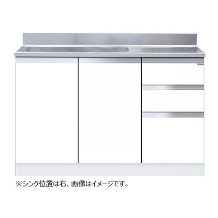 KTD5-80-120SX-R-SW 一槽流し台 KTD5-80シリーズ 組合せ型 壁出し水栓
