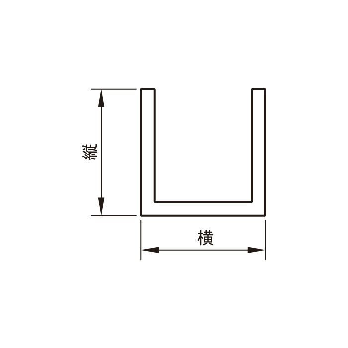 チャンネル アルミ材 226-293 シルバー(AL)