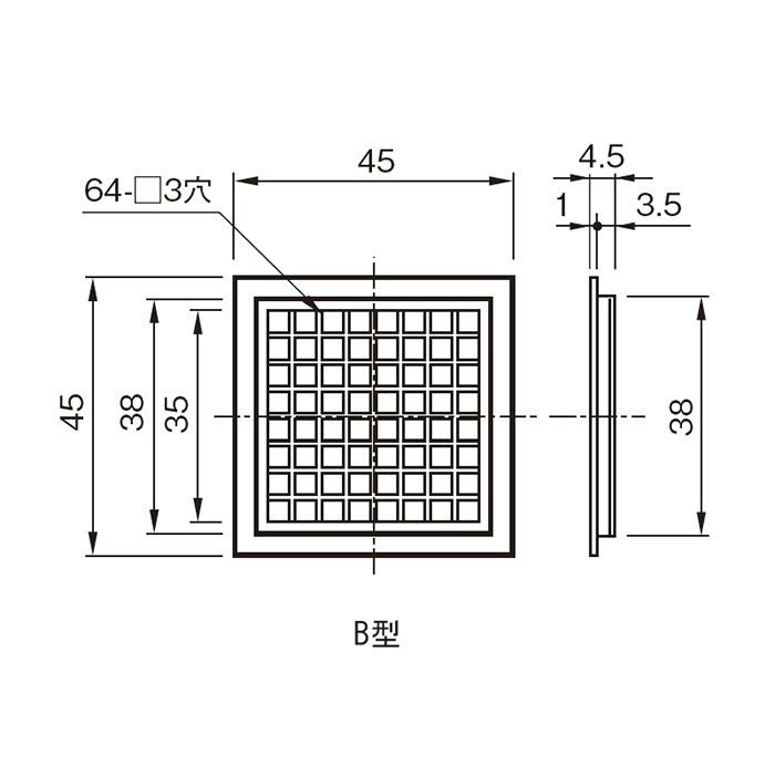 公団通気孔 B型 SW 313-242 ソフトホワイト 10個/ケース