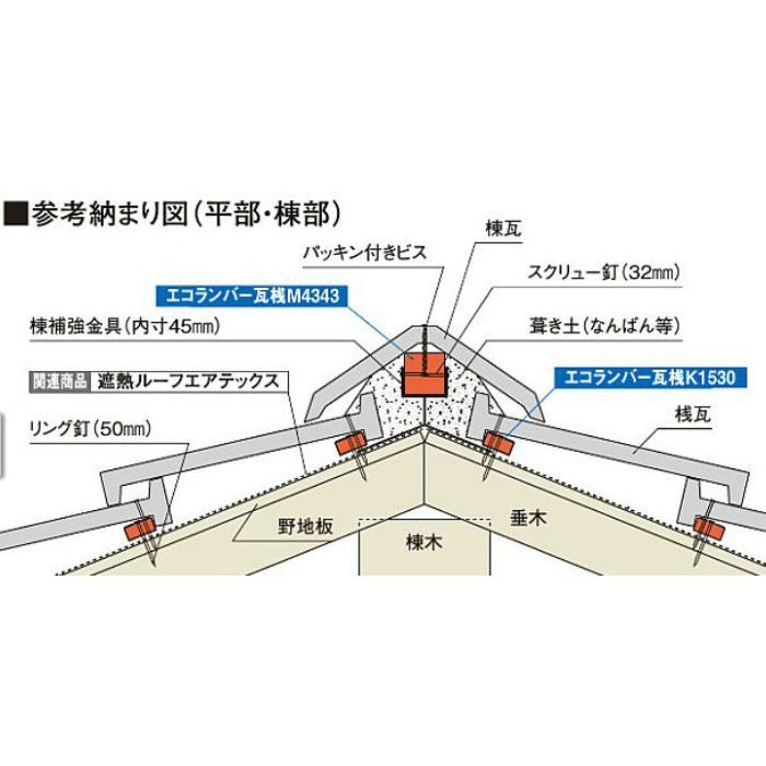 ELK2 エコランバー瓦桟 K1530 クロ 40本/ケース