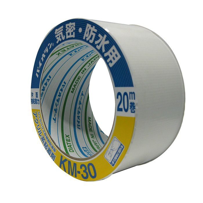【ロット品】 気密テープ KM30片面 （WH） 75mm×20m巻 2ケース/セット