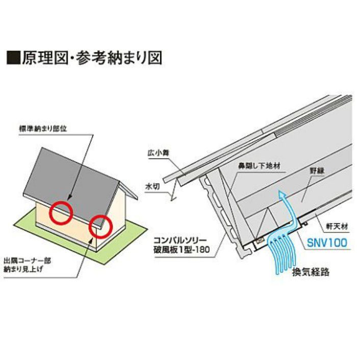 SNV108C 軒先通気見切縁 SNV100-8 (8㎜用) CGチャコールグレー 4【翌日