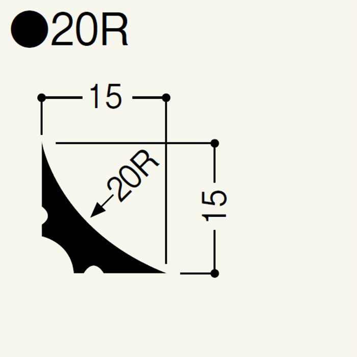 20R-N 階段コーナー 20R ネズミ 50本/ケース