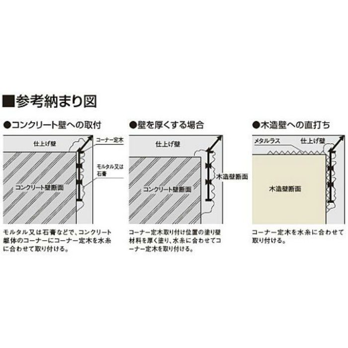 CTB-N コーナー定木 B型 ウスネズミ 200本/ケース