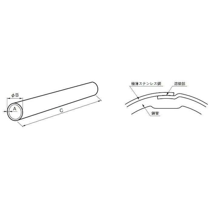 ICSパイプ 9.5X0.8X3650