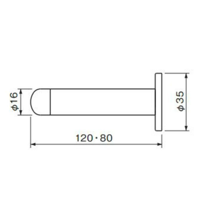 座付キャノン戸当り 120 (磨きクリア) RB-32 金