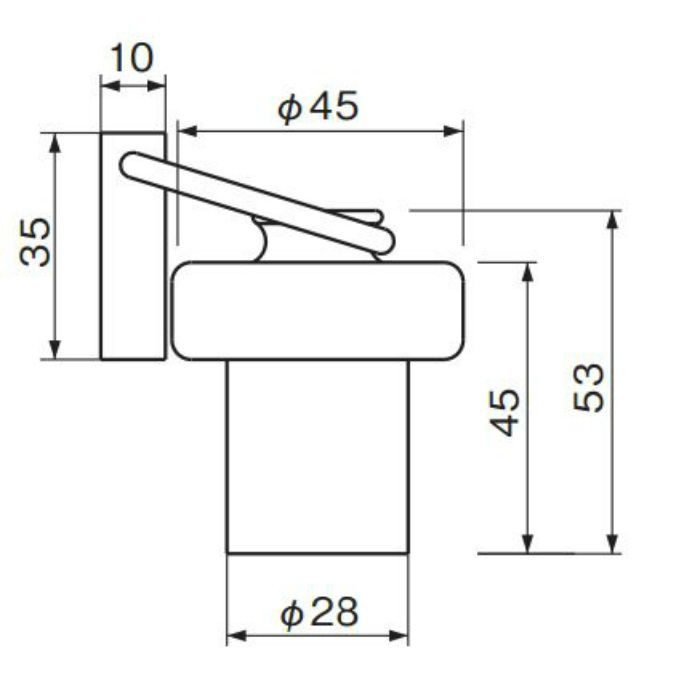 トップ戸当り 45 RB-22 ホワイトブロンズ