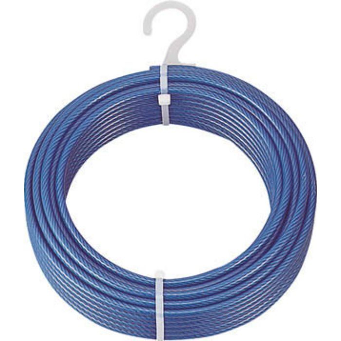 CWP2S100 メッキ付ワイヤロープ PVC被覆タイプ Φ2(3)mmX100m