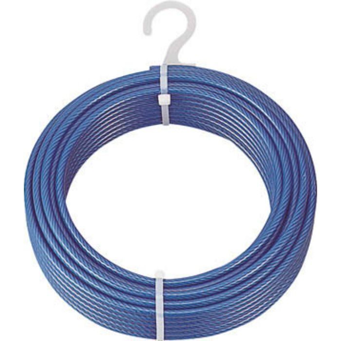CWP4S20 メッキ付ワイヤーロープ PVC被覆タイプ Φ4(6)mmX20m