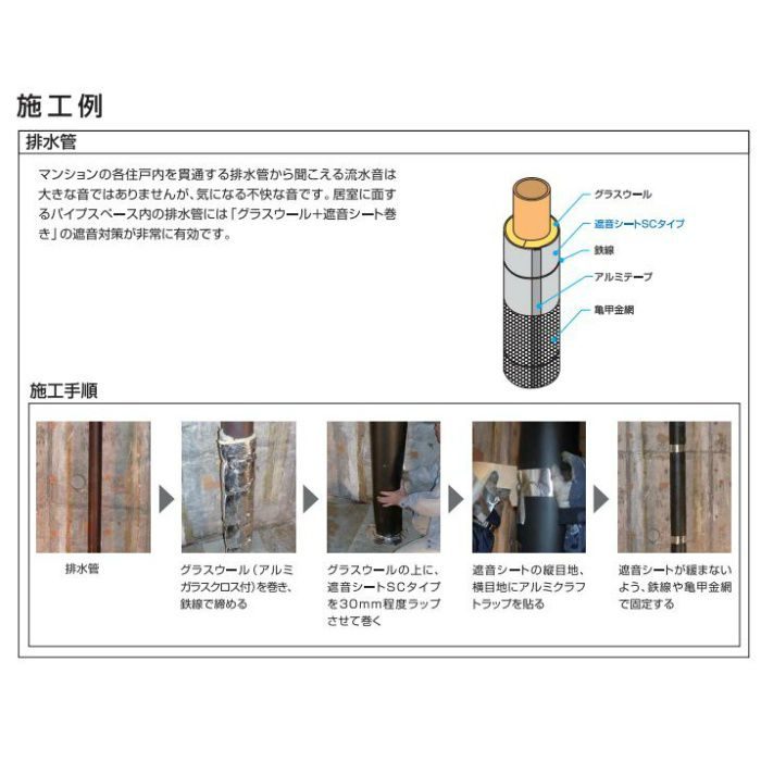 遮音シート 0.8mm厚 940mm×10m SC-08 東邦亜鉛【アウンワークス通販】