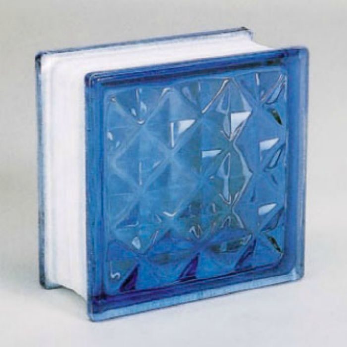 ガラスブロック ダイヤモンド95 ライトブルー 6個/ケース
