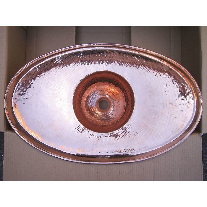 銅製洗面ボウル 楕円型