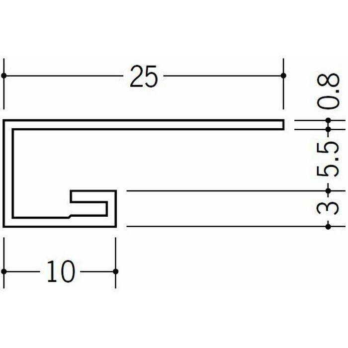 コ型見切縁 ビニール 見切 AG-5.5S ホワイト 2.3m  22009-2