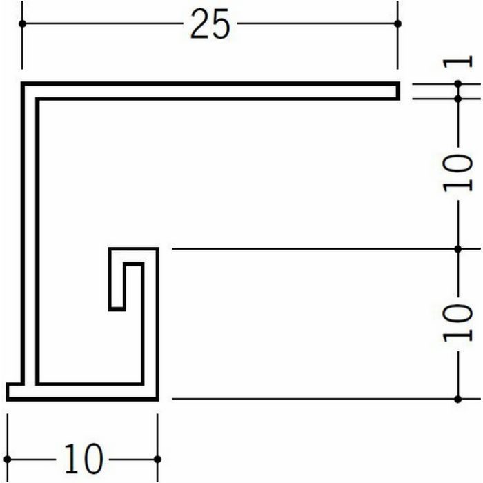 ？型見切縁 ビニール 見切 PLM-10 ホワイト 2m  36197【セール開催中】