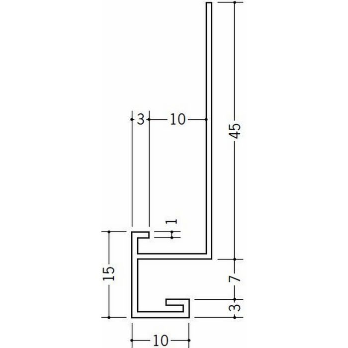 下がり壁用見切縁 ビニール 見切 CTX-710 ホワイト 2m  33511