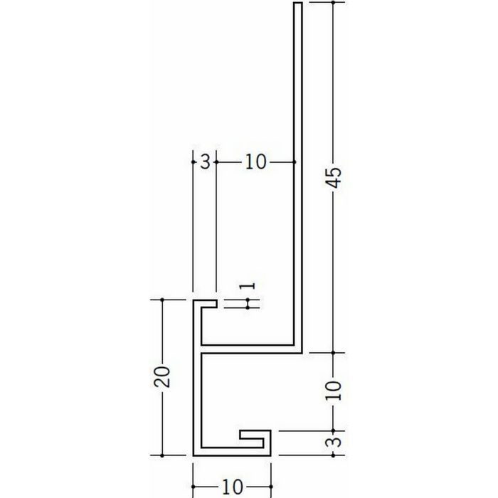 下がり壁用見切縁 ビニール 見切 CTX-1010 ホワイト 2m  33514