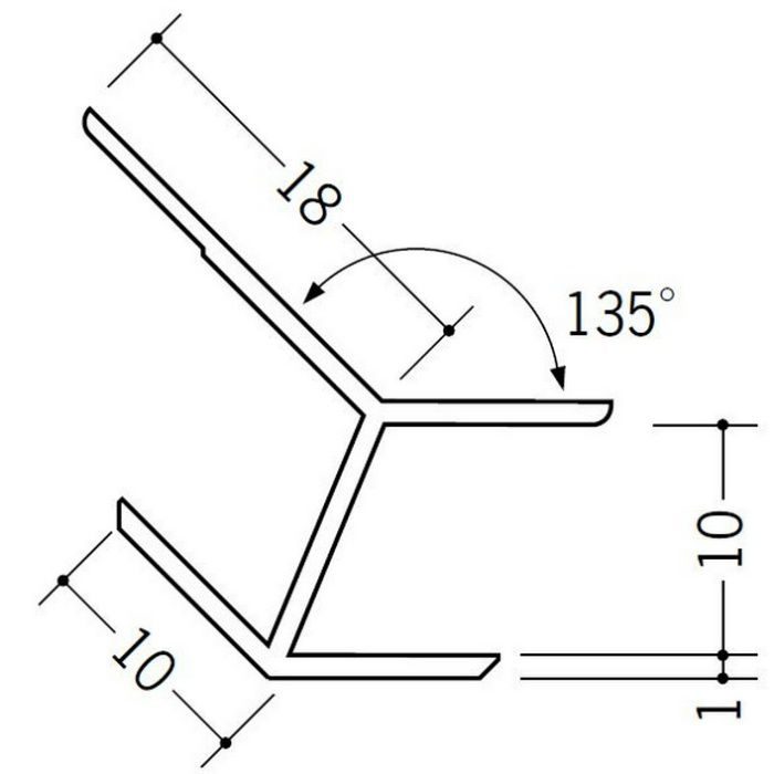 角度付ジョイナー 出隅・入隅 ビニール 出隅135゜－10 ホワイト 2.5m 37【当日出荷】 創建【アウンワークス通販】