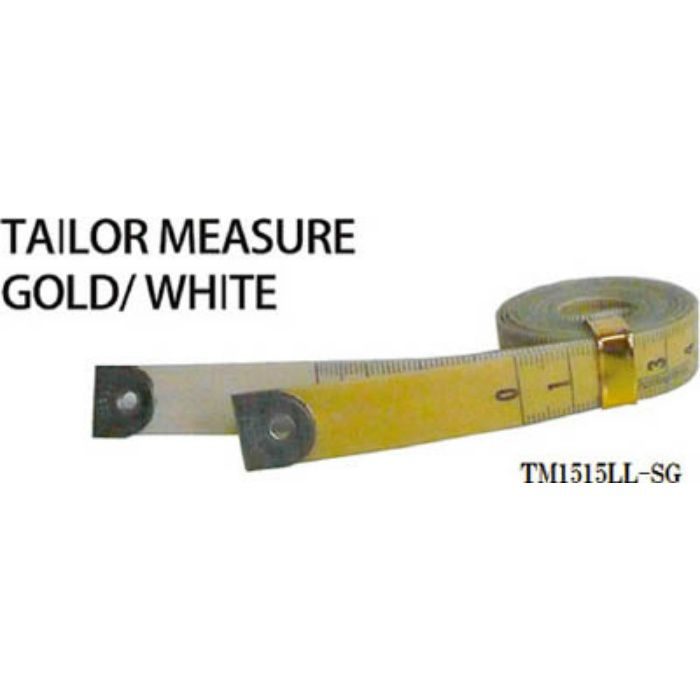 TM1515LLSG テーラーメジャー1.5m 余白有 白/ゴールド