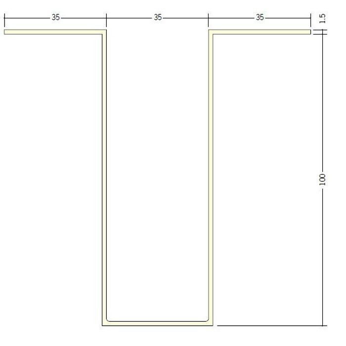 断熱材用ジョイナー ハット型 ビニール ハット型100 ホワイト 2.73m  36000-1