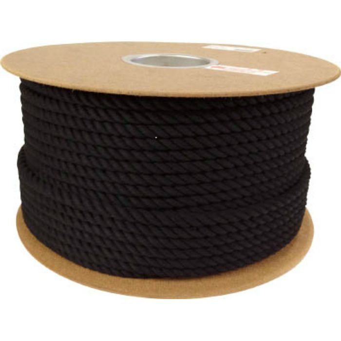PRC51 ロープ 綿ロープドラム巻 9φ×100m ブラック