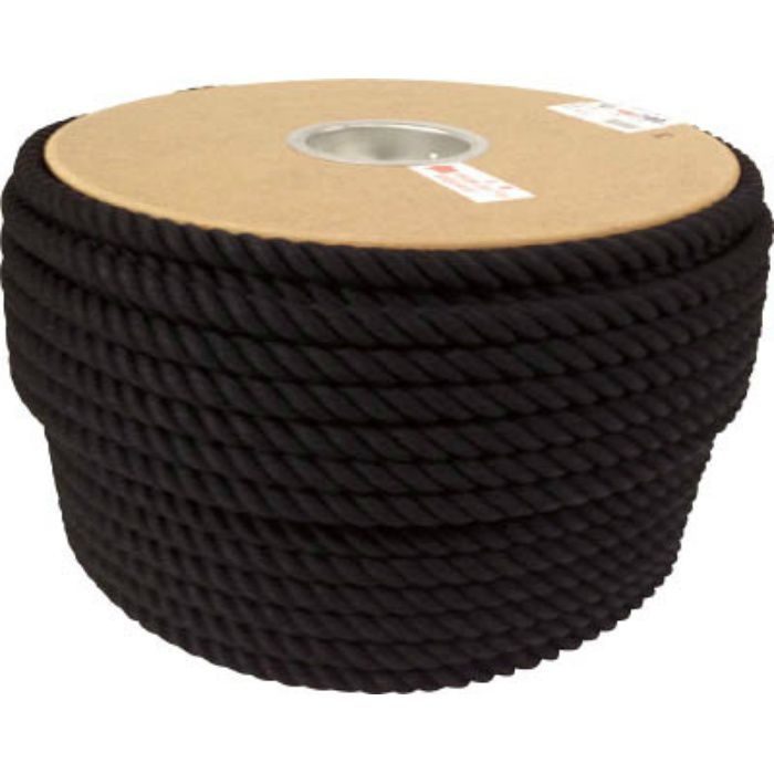PRC61 ロープ 綿ロープドラム巻 12φ×100m ブラック