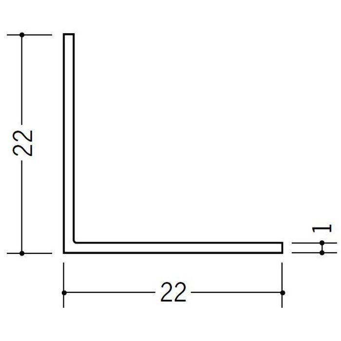 アングル 等辺 ビニール アングル22（t＝1.0） ホワイト 2.73m  36108-2【セール開催中】