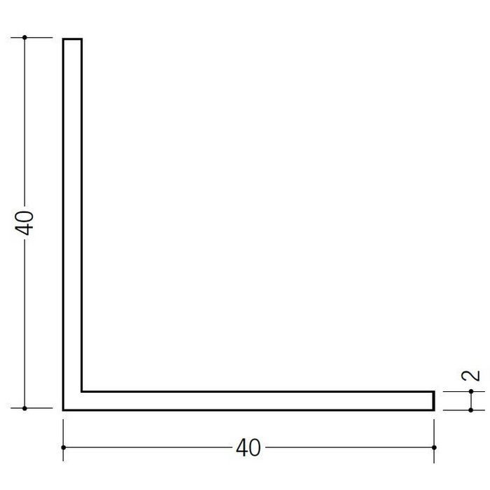 アングル 等辺 ビニール アングル40（t＝2.0） ホワイト 2.73m  36024-2【セール開催中】