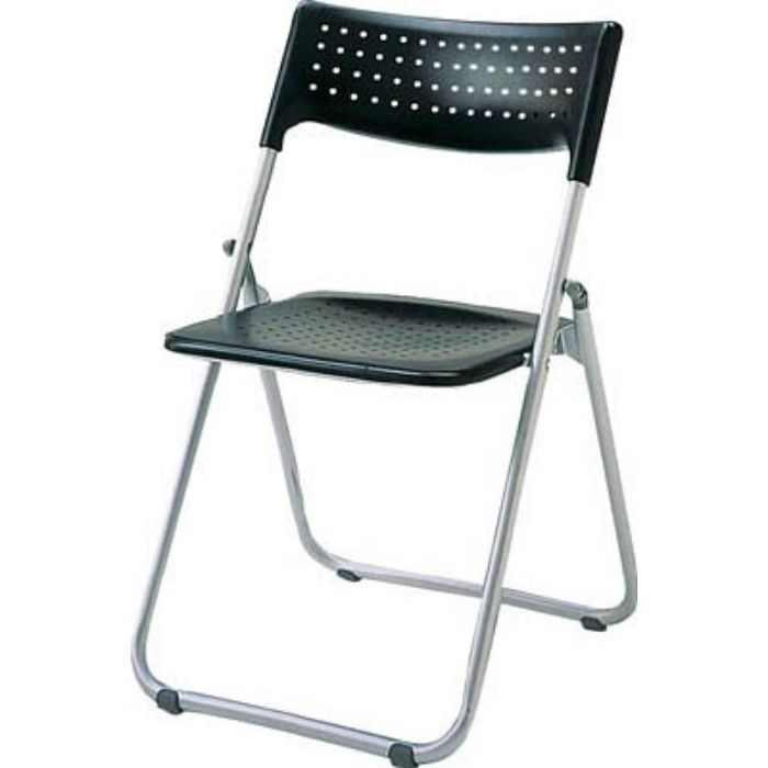 SSA027BK アルミ折りたたみ椅子(スタッキング) アルミパイプ ブラック