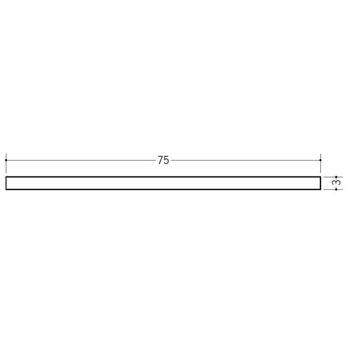 平角（フラットバー） ビニール 3×75 ホワイト 2m  35078
